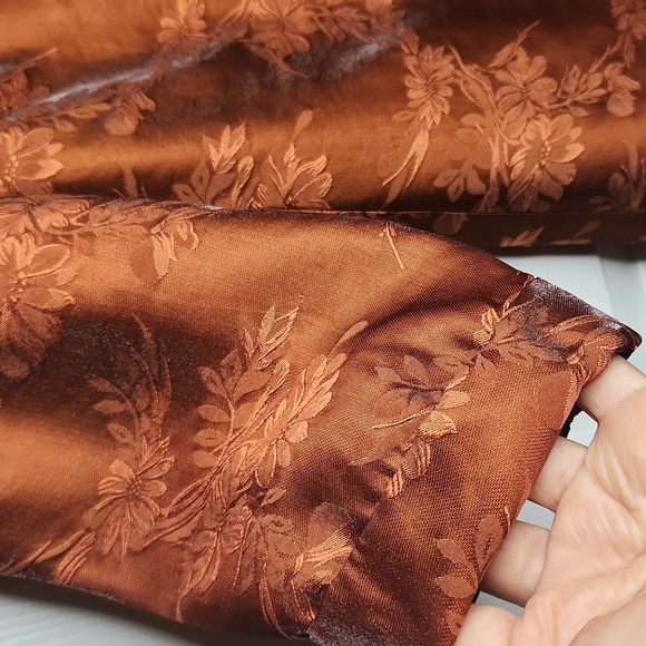 Chico's Design Women's Burnt Orange/Rust Asian Brocade Silk Top Size 0 - Picture 5 of 11